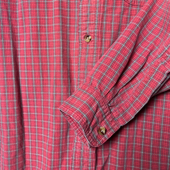 LL Bean Green Tag Red Plaid Button Down Long Sleeve Shirt Men’s Medium - Picture 4 of 8